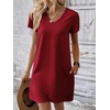 image:imageEkouaer Cotton Nightgowns for Women Short Sleeve Womens Nightgown V Neck Sleep Shirts for Women Soft Sleepwear SXXXLWine Red
