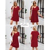 image:imageEkouaer Cotton Nightgowns for Women Short Sleeve Womens Nightgown V Neck Sleep Shirts for Women Soft Sleepwear SXXXLWine Red