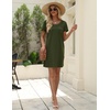 image:imageEkouaer Cotton Nightgowns for Women Soft Sleep Shirt with Pocket Short Sleeve Crewneck Nightshirts SXXLArmy Green