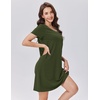 image:imageEkouaer Cotton Nightgowns for Women Soft Sleep Shirt with Pocket Short Sleeve Crewneck Nightshirts SXXLArmy Green