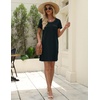 image:imageEkouaer Cotton Nightgowns for Women Soft Sleep Shirt with Pocket Short Sleeve Crewneck Nightshirts SXXLBlack