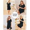 image:imageEkouaer Cotton Nightgowns for Women Soft Sleep Shirt with Pocket Short Sleeve Crewneck Nightshirts SXXLBlack