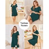 image:imageEkouaer Cotton Nightgowns for Women Soft Sleep Shirt with Pocket Short Sleeve Crewneck Nightshirts SXXLBlue Green