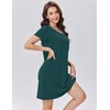 image:imageEkouaer Cotton Nightgowns for Women Soft Sleep Shirt with Pocket Short Sleeve Crewneck Nightshirts SXXLBlue Green