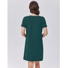 image:imageEkouaer Cotton Nightgowns for Women Soft Sleep Shirt with Pocket Short Sleeve Crewneck Nightshirts SXXLBlue Green