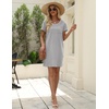 image:imageEkouaer Cotton Nightgowns for Women Soft Sleep Shirt with Pocket Short Sleeve Crewneck Nightshirts SXXLLight Grey