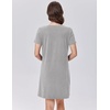 image:imageEkouaer Cotton Nightgowns for Women Soft Sleep Shirt with Pocket Short Sleeve Crewneck Nightshirts SXXLLight Grey