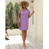 image:imageEkouaer Cotton Nightgowns for Women Soft Sleep Shirt with Pocket Short Sleeve Crewneck Nightshirts SXXLLilac
