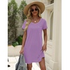 image:imageEkouaer Cotton Nightgowns for Women Soft Sleep Shirt with Pocket Short Sleeve Crewneck Nightshirts SXXLLilac