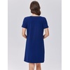 image:imageEkouaer Cotton Nightgowns for Women Soft Sleep Shirt with Pocket Short Sleeve Crewneck Nightshirts SXXLNavy Blue
