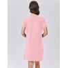image:imageEkouaer Cotton Nightgowns for Women Soft Sleep Shirt with Pocket Short Sleeve Crewneck Nightshirts SXXLPink