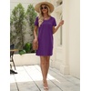 image:imageEkouaer Cotton Nightgowns for Women Soft Sleep Shirt with Pocket Short Sleeve Crewneck Nightshirts SXXLPurple