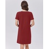 image:imageEkouaer Cotton Nightgowns for Women Soft Sleep Shirt with Pocket Short Sleeve Crewneck Nightshirts SXXLWine Red
