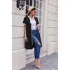 image:imageEkouaer Housecoat Women Zipper Front Duster Robe Short Sleeve Lounger Housedress Pockets Nightgown Casual Nights SXXXLBlack