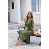 image:imageEkouaer Long Nightgowns for Women Button Night Gowns Short Sleeve Sleepwear Full Length Sleep Shirts With Pockets S2XLArmy Green