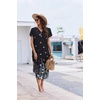 image:imageEkouaer Long Nightgowns for Women Button Night Gowns Short Sleeve Sleepwear Full Length Sleep Shirts With Pockets S2XLButterfly Flowers