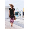 image:imageEkouaer Long Nightgowns for Women Button Night Gowns Short Sleeve Sleepwear Full Length Sleep Shirts With Pockets S2XLFlower Black Pink