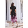 image:imageEkouaer Long Nightgowns for Women Button Night Gowns Short Sleeve Sleepwear Full Length Sleep Shirts With Pockets S2XLFlower Black Pink
