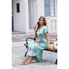 image:imageEkouaer Long Nightgowns for Women Button Night Gowns Short Sleeve Sleepwear Full Length Sleep Shirts With Pockets S2XLFlower Light Blue