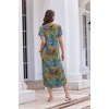 image:imageEkouaer Long Nightgowns for Women Button Night Gowns Short Sleeve Sleepwear Full Length Sleep Shirts With Pockets S2XLGreen Leaves