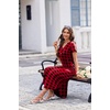 image:imageEkouaer Long Nightgowns for Women Button Night Gowns Short Sleeve Sleepwear Full Length Sleep Shirts With Pockets S2XLGrid