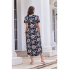 image:imageEkouaer Long Nightgowns for Women Button Night Gowns Short Sleeve Sleepwear Full Length Sleep Shirts With Pockets S2XLHawaii