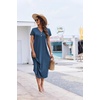 image:imageEkouaer Long Nightgowns for Women Button Night Gowns Short Sleeve Sleepwear Full Length Sleep Shirts With Pockets S2XLNavy