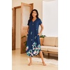 image:imageEkouaer Long Nightgowns for Women Button Night Gowns Short Sleeve Sleepwear Full Length Sleep Shirts With Pockets S2XLRed Flower