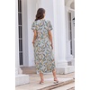 image:imageEkouaer Long Nightgowns for Women Button Night Gowns Short Sleeve Sleepwear Full Length Sleep Shirts With Pockets S2XLYellow Leaves