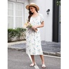 image:imageEkouaer Long Nightgowns for Women Cotton Nightgown Short Sleeve Sleepdress with Pockets Full Length SleepshirtBlue Flower