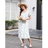 image:imageEkouaer Long Nightgowns for Women Cotton Nightgown Short Sleeve Sleepdress with Pockets Full Length SleepshirtBlue Line Florals