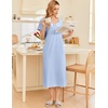 image:imageEkouaer Long Nightgowns for Women Cotton Nightgown Short Sleeve Sleepdress with Pockets Full Length SleepshirtLight Blue