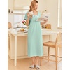 image:imageEkouaer Long Nightgowns for Women Cotton Nightgown Short Sleeve Sleepdress with Pockets Full Length SleepshirtLight Green