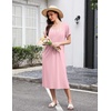 image:imageEkouaer Long Nightgowns for Women Cotton Nightgown Short Sleeve Sleepdress with Pockets Full Length SleepshirtPink
