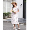 image:imageEkouaer Long Nightgowns for Women Cotton Nightgown Short Sleeve Sleepdress with Pockets Full Length SleepshirtPurple Line Florals