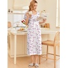 image:imageEkouaer Long Nightgowns for Women Cotton Nightgown Short Sleeve Sleepdress with Pockets Full Length SleepshirtPurple Line Florals
