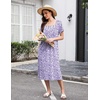 image:imageEkouaer Long Nightgowns for Women Cotton Nightgown Short Sleeve Sleepdress with Pockets Full Length SleepshirtPurple Polka Dots