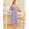 image:imageEkouaer Long Nightgowns for Women Cotton Nightgown Short Sleeve Sleepdress with Pockets Full Length SleepshirtPurple Polka Dots