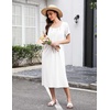 image:imageEkouaer Long Nightgowns for Women Cotton Nightgown Short Sleeve Sleepdress with Pockets Full Length SleepshirtWhite
