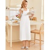 image:imageEkouaer Long Nightgowns for Women Cotton Nightgown Short Sleeve Sleepdress with Pockets Full Length SleepshirtWhite