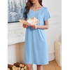 image:imageEkouaer Moo Moos for Women House Dress with Pockets Short Sleeve Mumu Dress Button Down Nightgown Soft Sleepwear SXXXLLight Blue