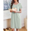 image:imageEkouaer Moo Moos for Women House Dress with Pockets Short Sleeve Mumu Dress Button Down Nightgown Soft Sleepwear SXXXLLight Green