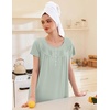 image:imageEkouaer Moo Moos for Women House Dress with Pockets Short Sleeve Mumu Dress Button Down Nightgown Soft Sleepwear SXXXLLight Green