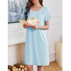 image:imageEkouaer Moo Moos for Women House Dress with Pockets Short Sleeve Mumu Dress Button Down Nightgown Soft Sleepwear SXXXLPale Blue
