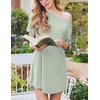 image:imageEkouaer Nightgowns for Women 2 Pack Bamboo Viscose Sleep Shirts Short Sleeve Nightshirt Comfy Sleepdress Soft SleepwearLilacLight Green