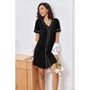 image:imageEkouaer Nightgowns for Women 2 Pack Button Down Sleep Shirts Short Sleeve Night Shirts V Neck Sleepwear Soft Pajama DressBlackNavy