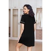 image:imageEkouaer Nightgowns for Women 2 Pack Button Down Sleep Shirts Short Sleeve Night Shirts V Neck Sleepwear Soft Pajama DressBlackNavy Blue
