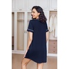 image:imageEkouaer Nightgowns for Women 2 Pack Button Down Sleep Shirts Short Sleeve Night Shirts V Neck Sleepwear Soft Pajama DressNavy BlueWine Red