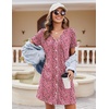 image:imageEkouaer Nightgowns for Women 2 Pack Button Down Sleepshirt Short Sleeve Nightshirt Soft Sleepwear V Neck Pajama DressBlackPink White Leopard