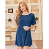 image:imageEkouaer Nightgowns for Women Bamboo Viscose Night Gown Short Sleeve Sleep Shirt Cooling Nightshirt Soft Sleepwear SXXXLBlue